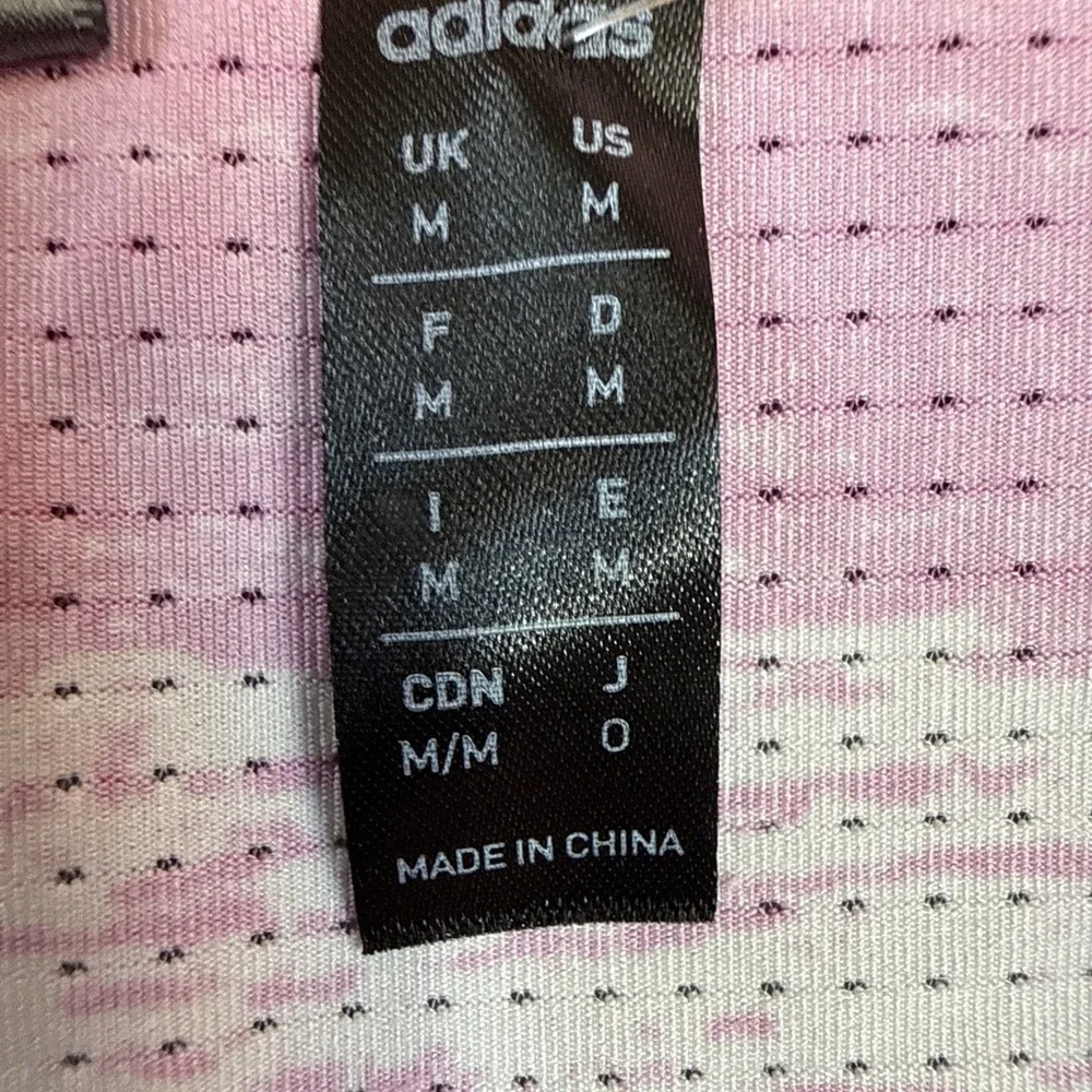Adidas GOLF Polo Shirt Mens MEDIUM PINK STRIPE VENTED AIRFLOW Performance